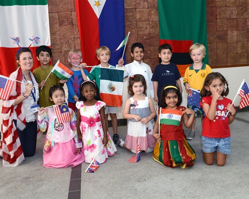 Class photo during our flag parade