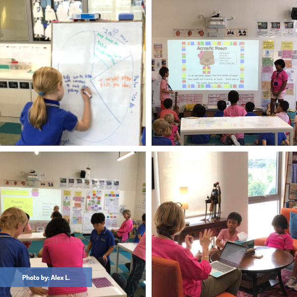 Elementary students being teachers