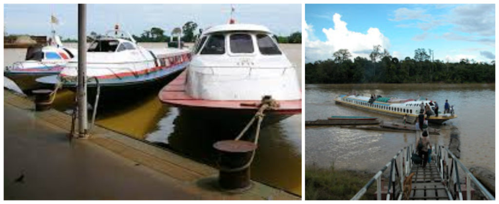 Getting to the longhouse by boat