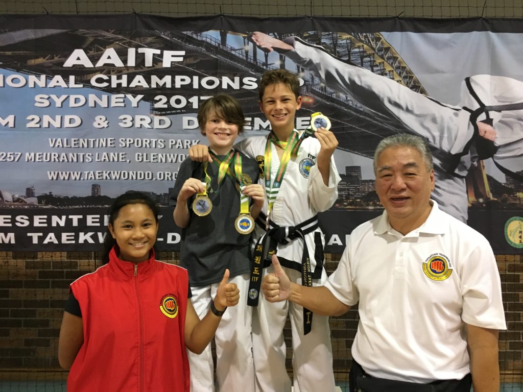 Ashton and Noah with Grand Master Tan.