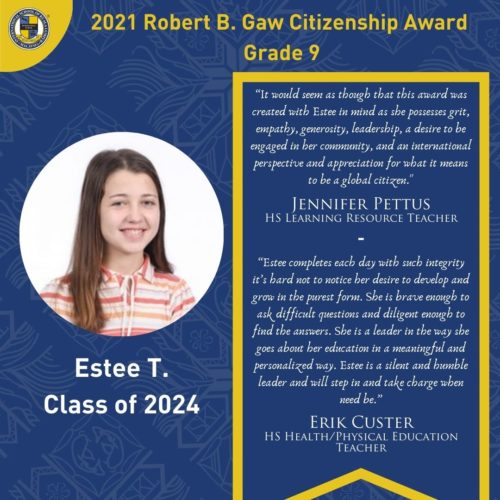 Grade 9 – 11 Awards Ceremony Estee