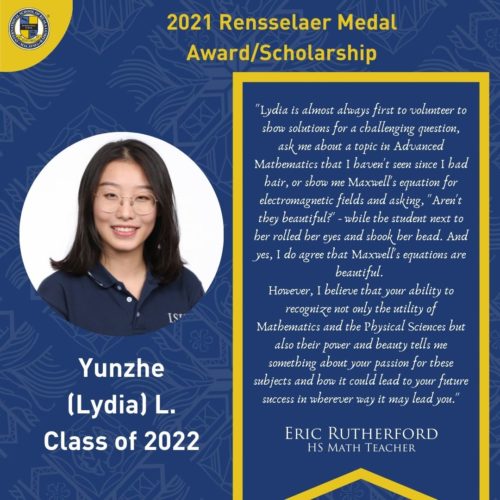 Grade 9 – 11 Awards Ceremony Yun Zhe