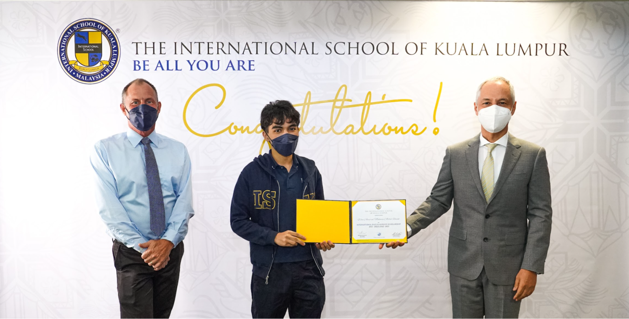 IB Scholarship Recipient Ameerul, Jeff Farrington, Rami Madani