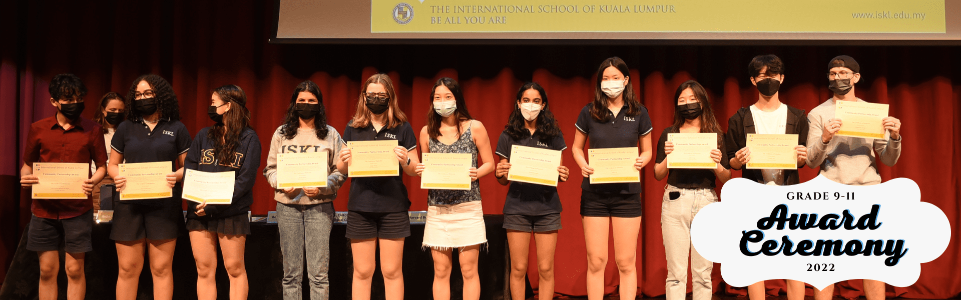 High School students receiving their awards