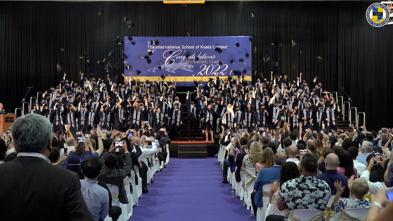 High School Graduation Ceremony Hat Throwing
