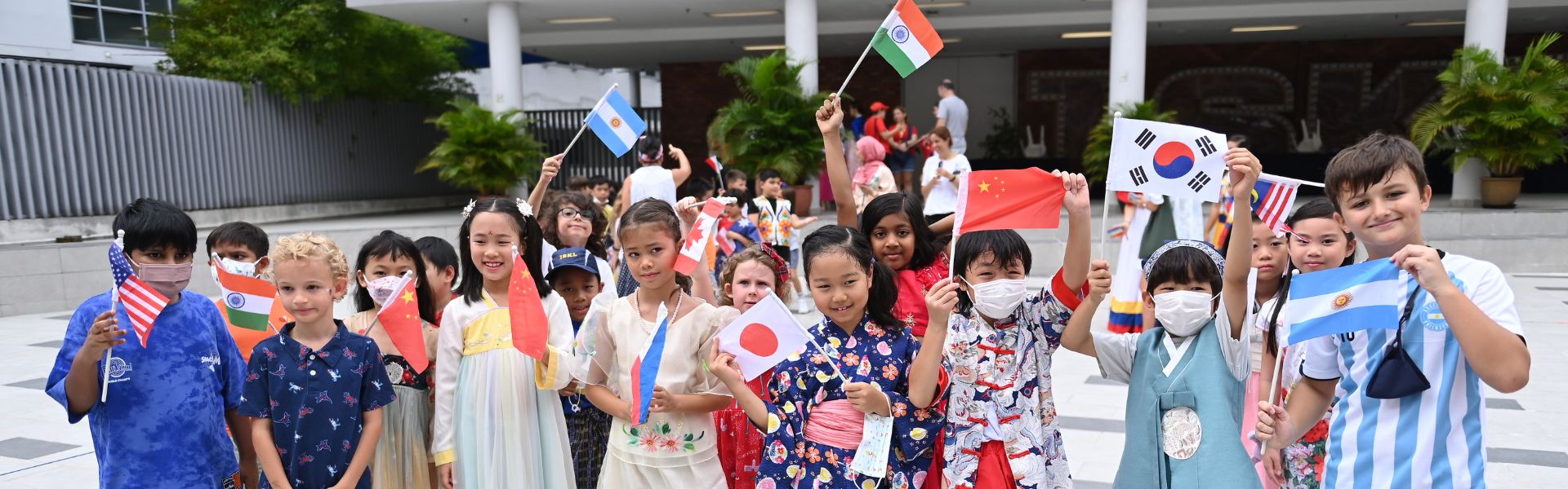 Elementary Students Flag Parade