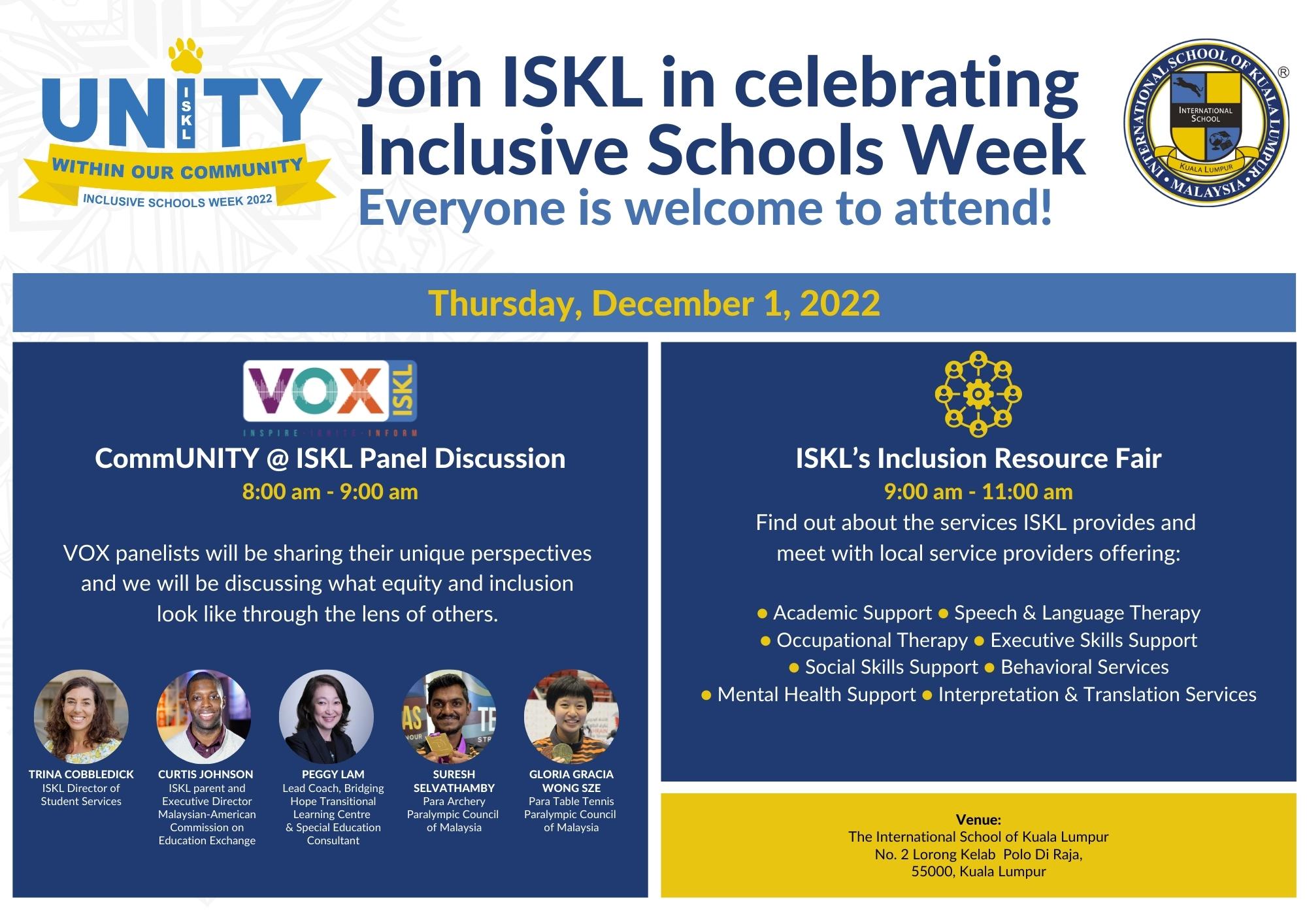 INCLUSIVE SCHOOLS WEEK POSTER-No Reg