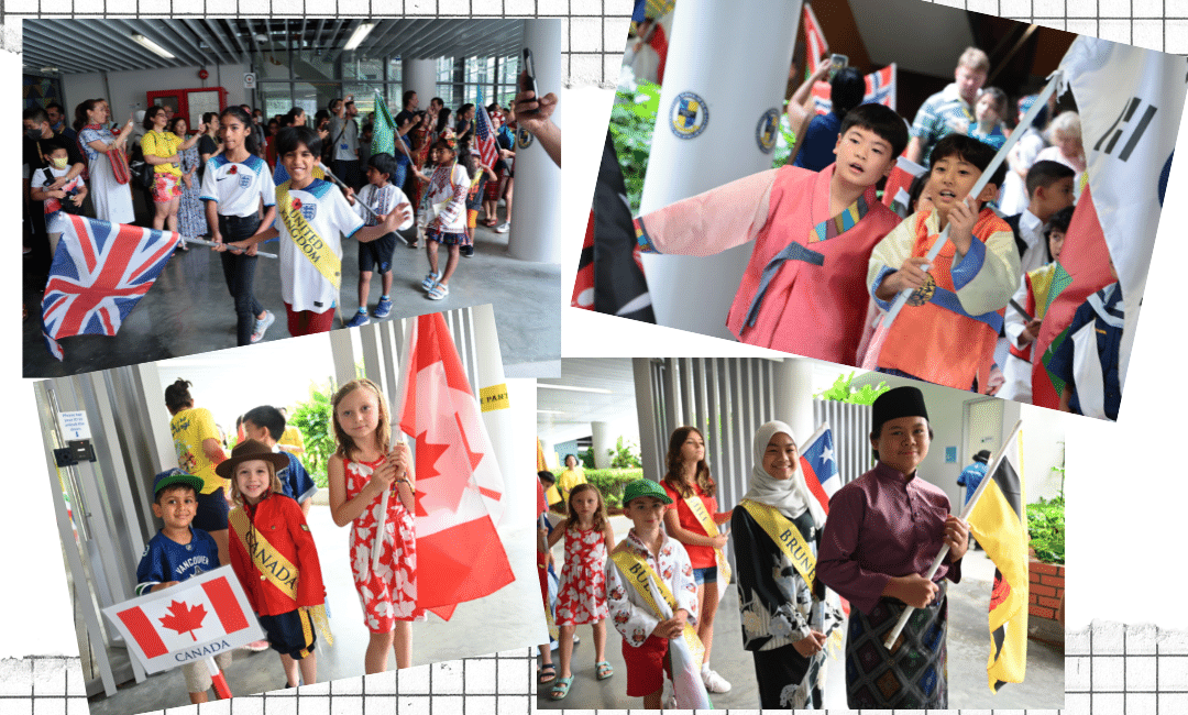 Students duirng iFest flag parade