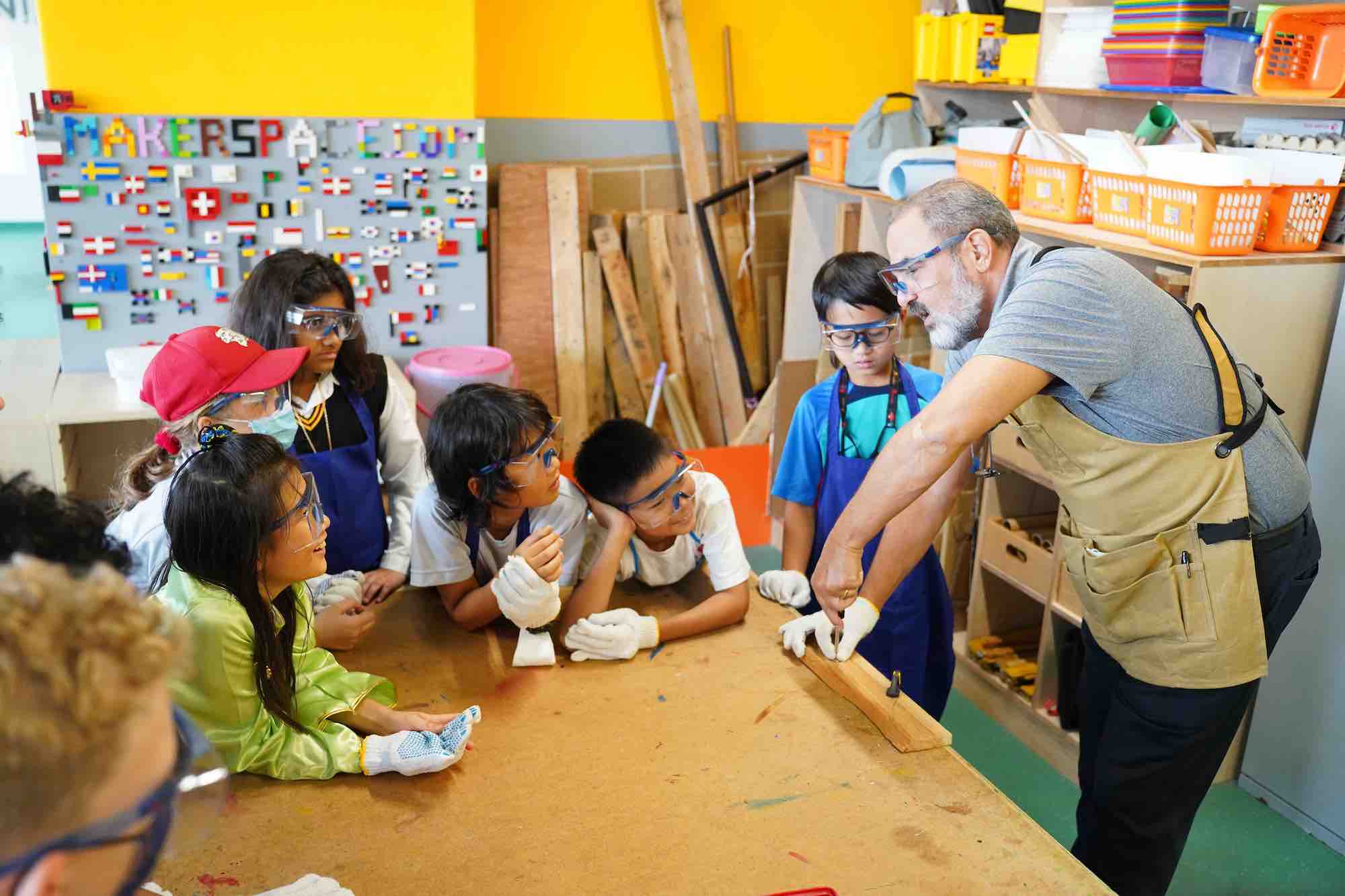Elementary student in the workshop